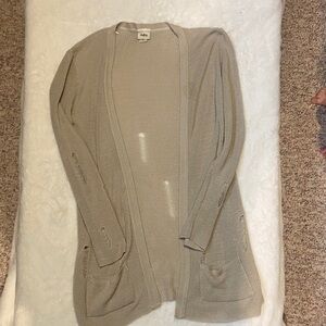 Daytrip Light Tan Open-Front Cardigan